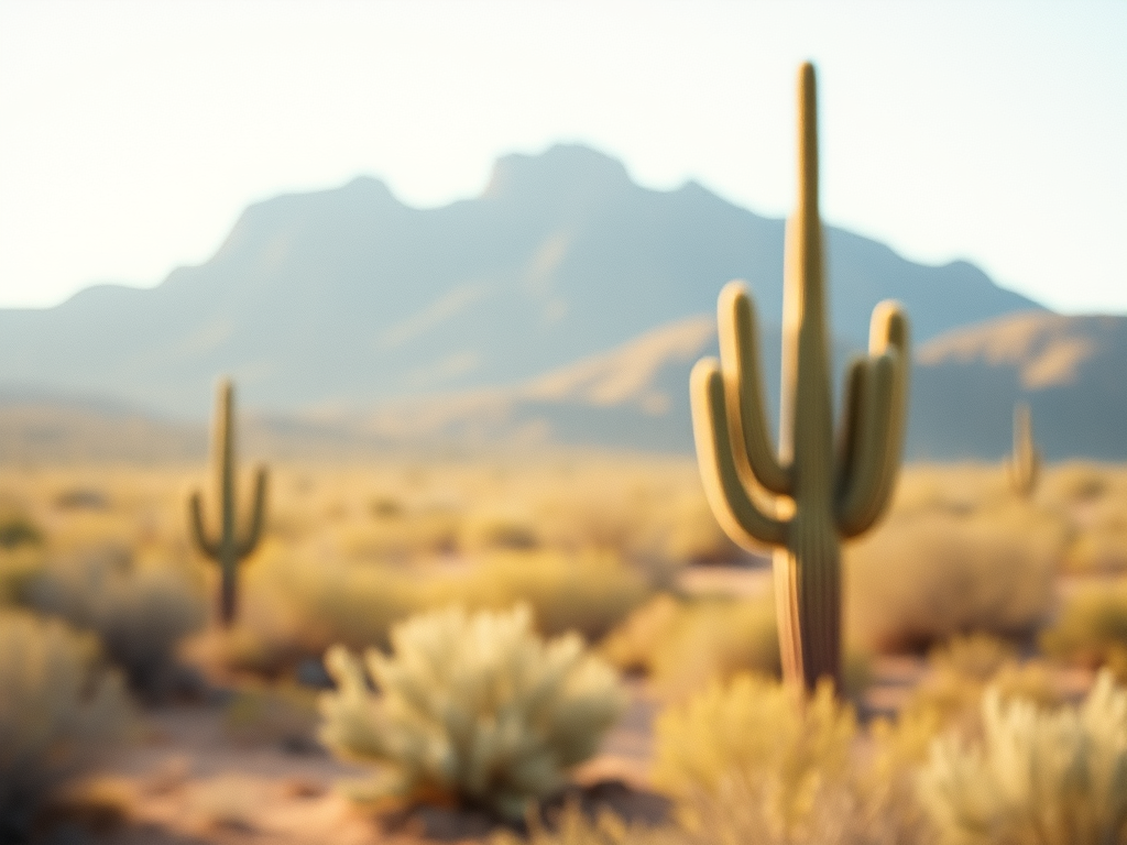 desert landscape with saguaros